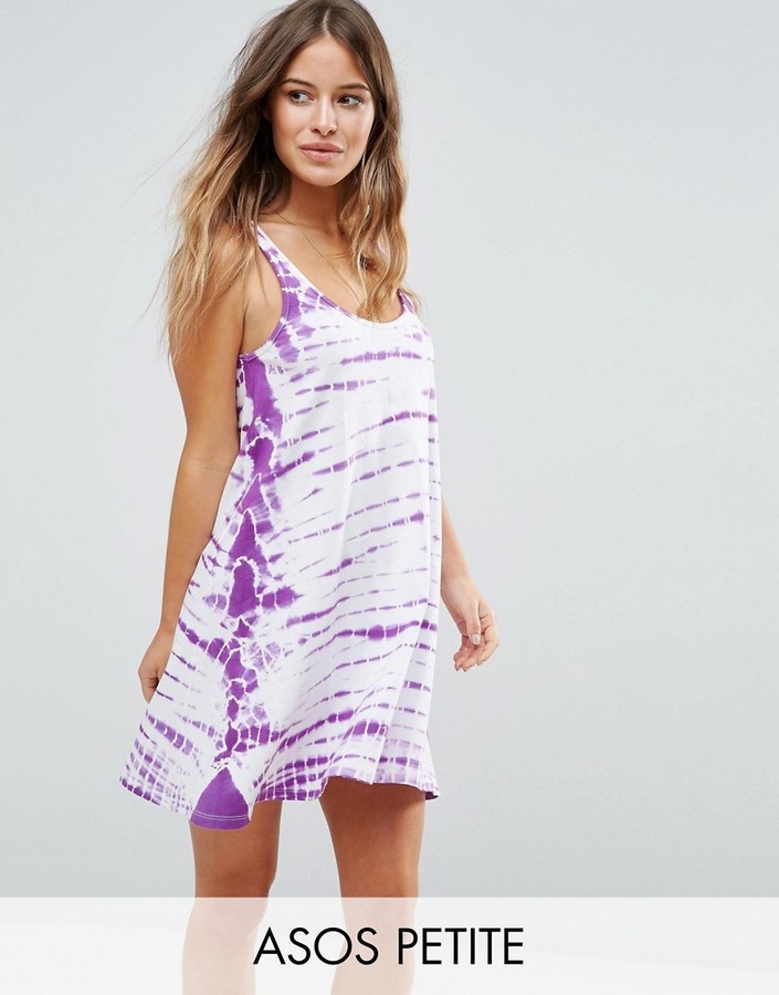 22 Asos Petite Petite Swing Sundress In Tie Dye