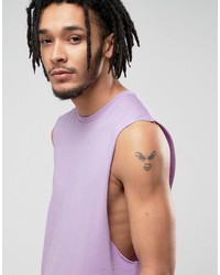 Asos Longline Tank With Dropped Armhole In Purple
