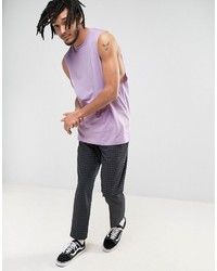 Asos Longline Tank With Dropped Armhole In Purple