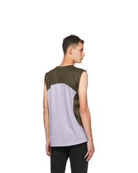 Martin Asbjorn Purple And Black Brent Muscle Tank Top