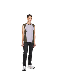 Martin Asbjorn Purple And Black Brent Muscle Tank Top