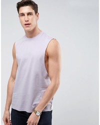 Asos Sleeveless T Shirt With Dropped Armhole In Purple