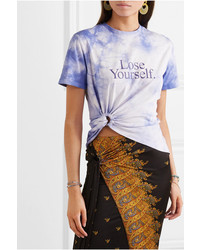 Paco Rabanne Lose Yourself Cropped Printed Tie Dyed Cotton Jersey T Shirt