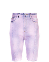 Light Violet Tie-Dye Denim Bermuda Shorts