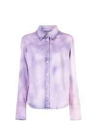Light Violet Tie-Dye Denim Shirt