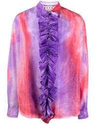 Marni Frilled Tie Dye Print Shirt