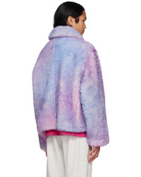 ERL Purple Tie Dye Shearling Jacket