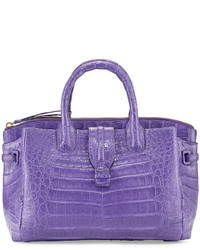 Nancy Gonzalez Cristina Small Crocodile Tote Bag Purple Matte