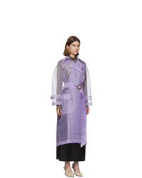 Nanushka Purple Organza Tuscan Trench Coat