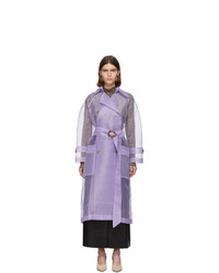 Nanushka Purple Organza Tuscan Trench Coat