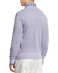 Peter Millar Wool Linen V Neck Sweater
