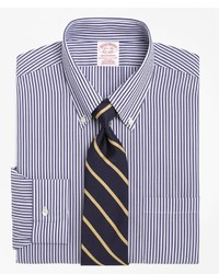 Brooks Brothers Non Iron Traditional Fit Bengal Stripe Dress Shirt