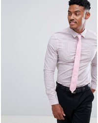 ASOS DESIGN Skinny Smart Striped Work Shirt In Pink