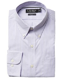Lauren Ralph Lauren Slim Fit Non Iron Pinpoint Stretch Stripe Button Down Collar Dress Shirt Long Sleeve Button Up