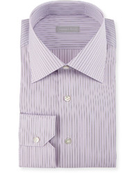 Stefano Ricci Striped Dress Shirt Purple