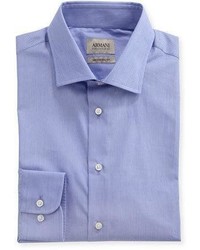 Armani Collezioni Striped Modern Fit Dress Shirt Purple