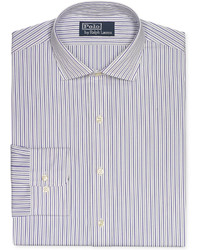 Polo Ralph Lauren Custom Fit Lavender And Navy Stripe Dress Shirt