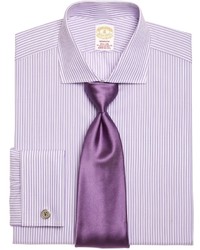 Brooks Brothers Golden Fleece Madison Fit Hairline Stripe French Cuff Dress Shirt