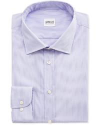 Armani Collezioni Micro Striped Dress Shirt Lavenderwhite