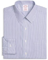Brooks Brothers Non Iron Madison Fit Alternating Split Stripe Dress Shirt