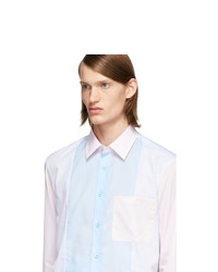 Burberry Pink And Blue Striped Chesterfield Shirt