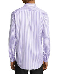 Robert Graham Romeo Twill Striped Dress Shirt Lavender