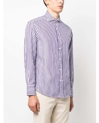Brunello Cucinelli Striped Long Sleeve Cotton Shirt