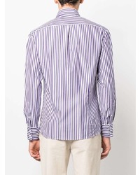 Brunello Cucinelli Striped Long Sleeve Cotton Shirt