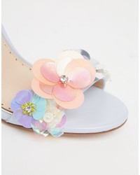 Miss KG Emmie Lilac 3d Flowers Heeled Sandals