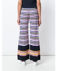 Barrie Striped Flared Trousers
