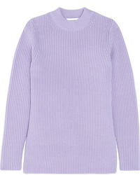 Carven Split Side Ribbed Wool Sweater Lilac