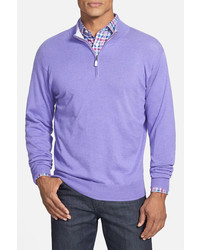 Light Violet Zip Neck Sweater