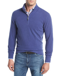 Peter Millar Melange Fleece Quarter Zip Sweatshirt