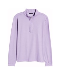 Scott Barber Tech Stretch Gingham Half Zip Pullover In Lilac At Nordstrom