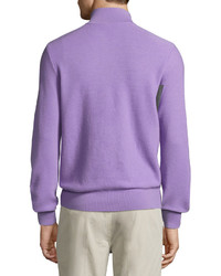 Ralph Lauren Wool Cashmere Quarter Zip Sweater Lavender