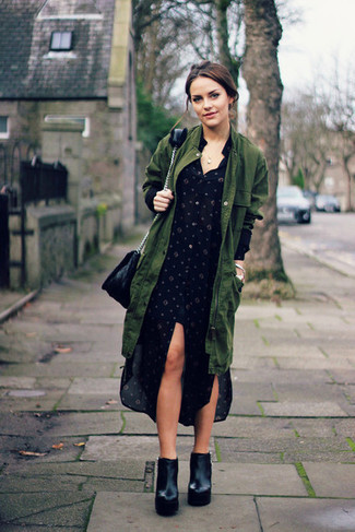 Olive Fishtail Parka Outfits For Women: 