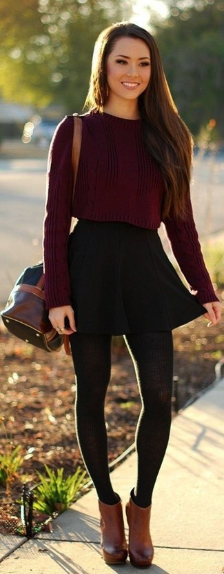 Black Wool Tights Outfits: 