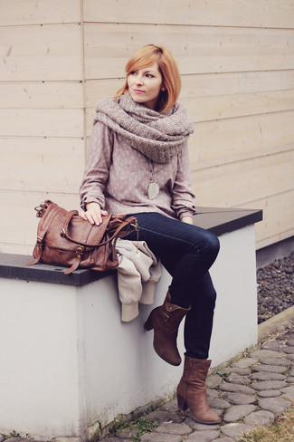 Brown Leather Satchel Bag Outfits: 