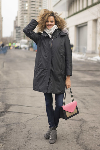Charcoal Parka Outfits For Women: 