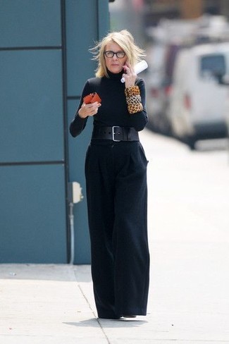 Black Turtleneck Outfits For Women After 60: 