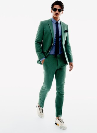 Green Suit Smart Casual Outfits: 