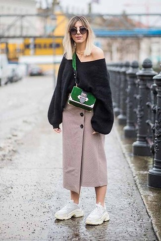 Beige Slit Midi Skirt Outfits: 