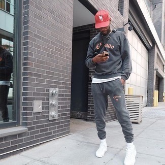 Grey Track Suit Outfits For Men: 