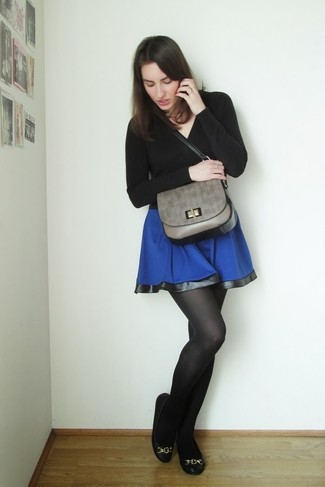 Grey Leather Satchel Bag Outfits: 