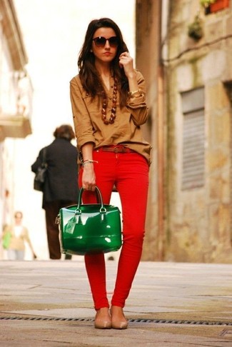 Green Leather Satchel Bag Outfits: 