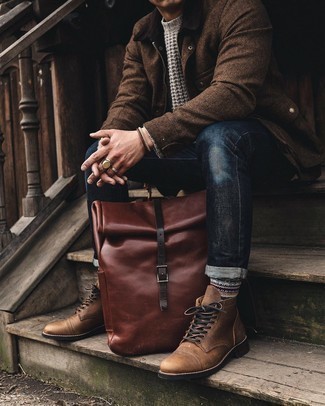 Tan Leather Oc Backpack