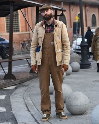 Dungarees In Brown Duck