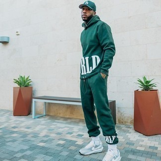 Dark Green Track Suit Outfits For Men: 
