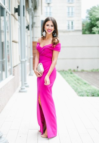 Hot Pink Evening Dress Outfits: 