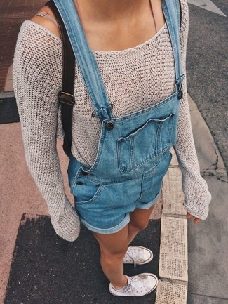 Vintage Clothing Blue Bib And Brace Youth Wear Short Overalls